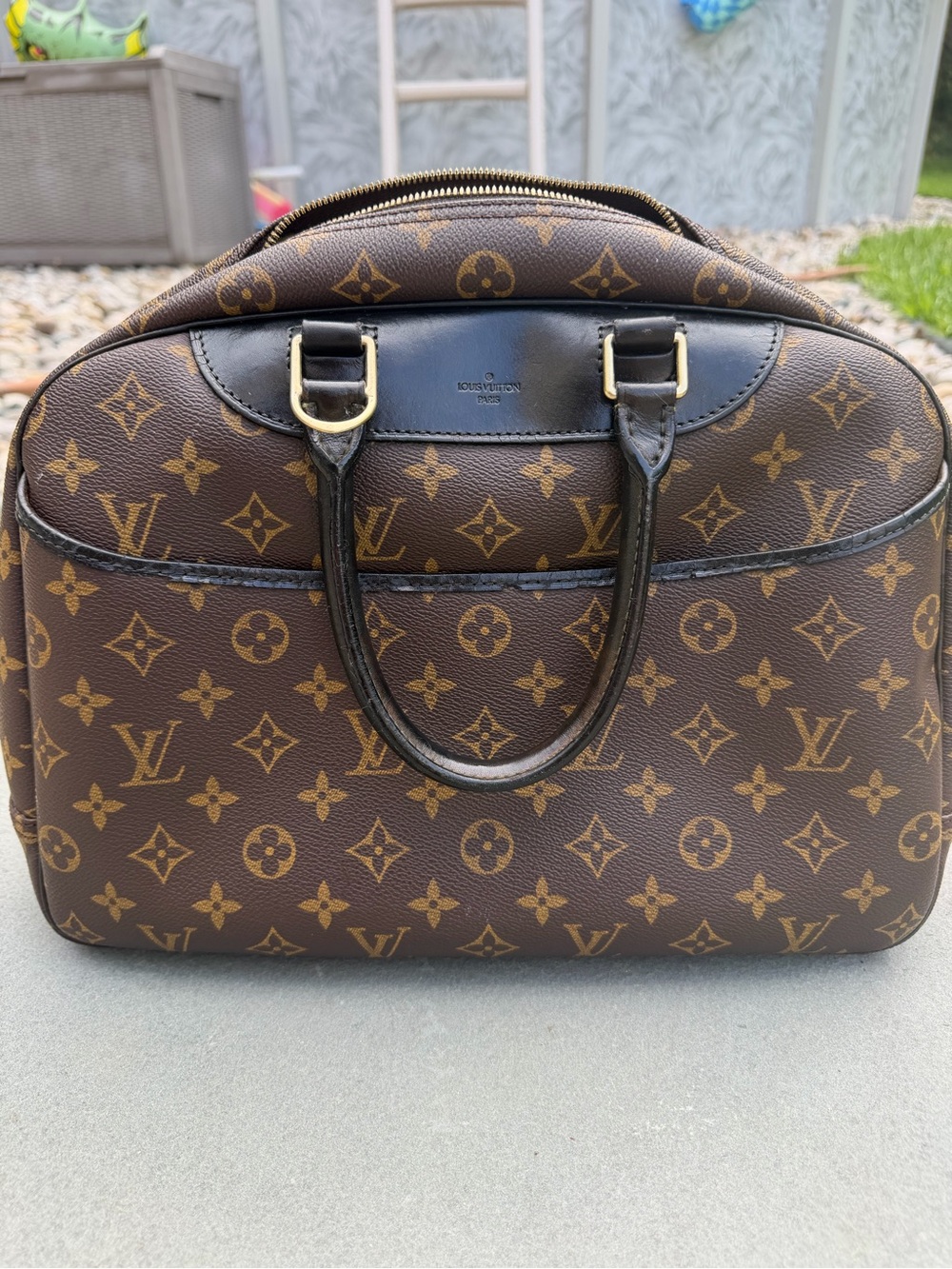 Louis Vuitton Deauville Monogram Satchel, black Model M4726 - Picture 3 of 14